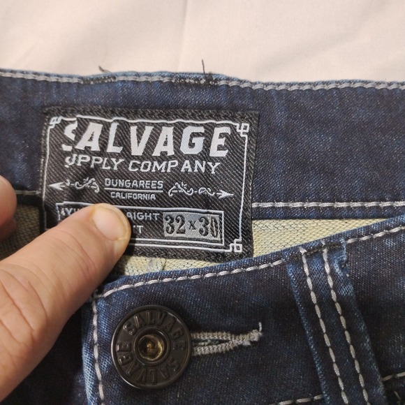 BKE Salvage Supply Co Mayhem Straight Jeans Men's 32 32x31 Regular Fit Dark Wash - Picture 12 of 16